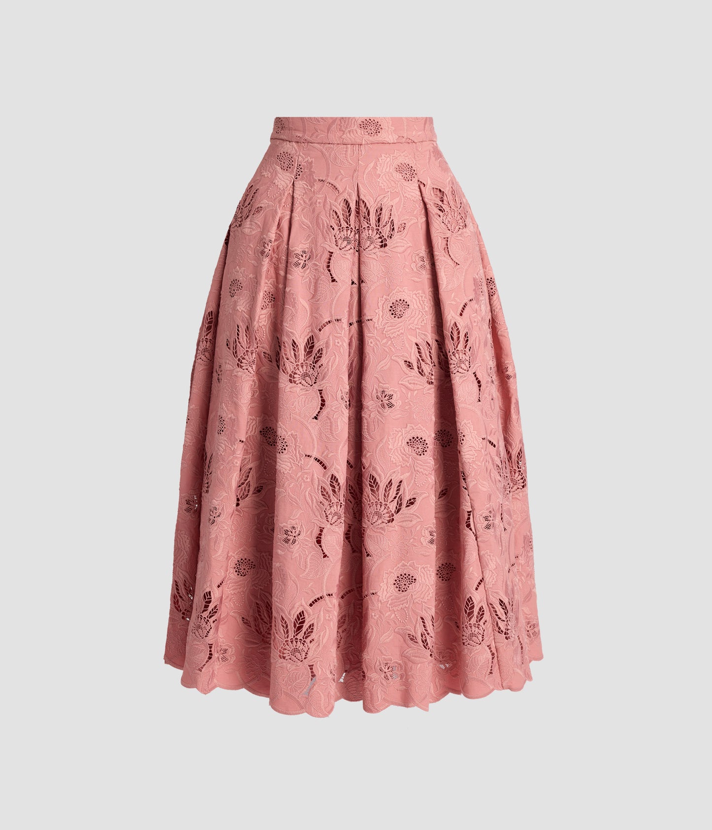 Floral Cotton Cutwork Midi Full Skirt