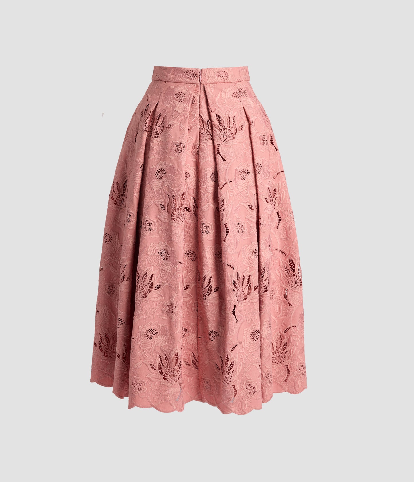 Floral Cotton Cutwork Midi Full Skirt