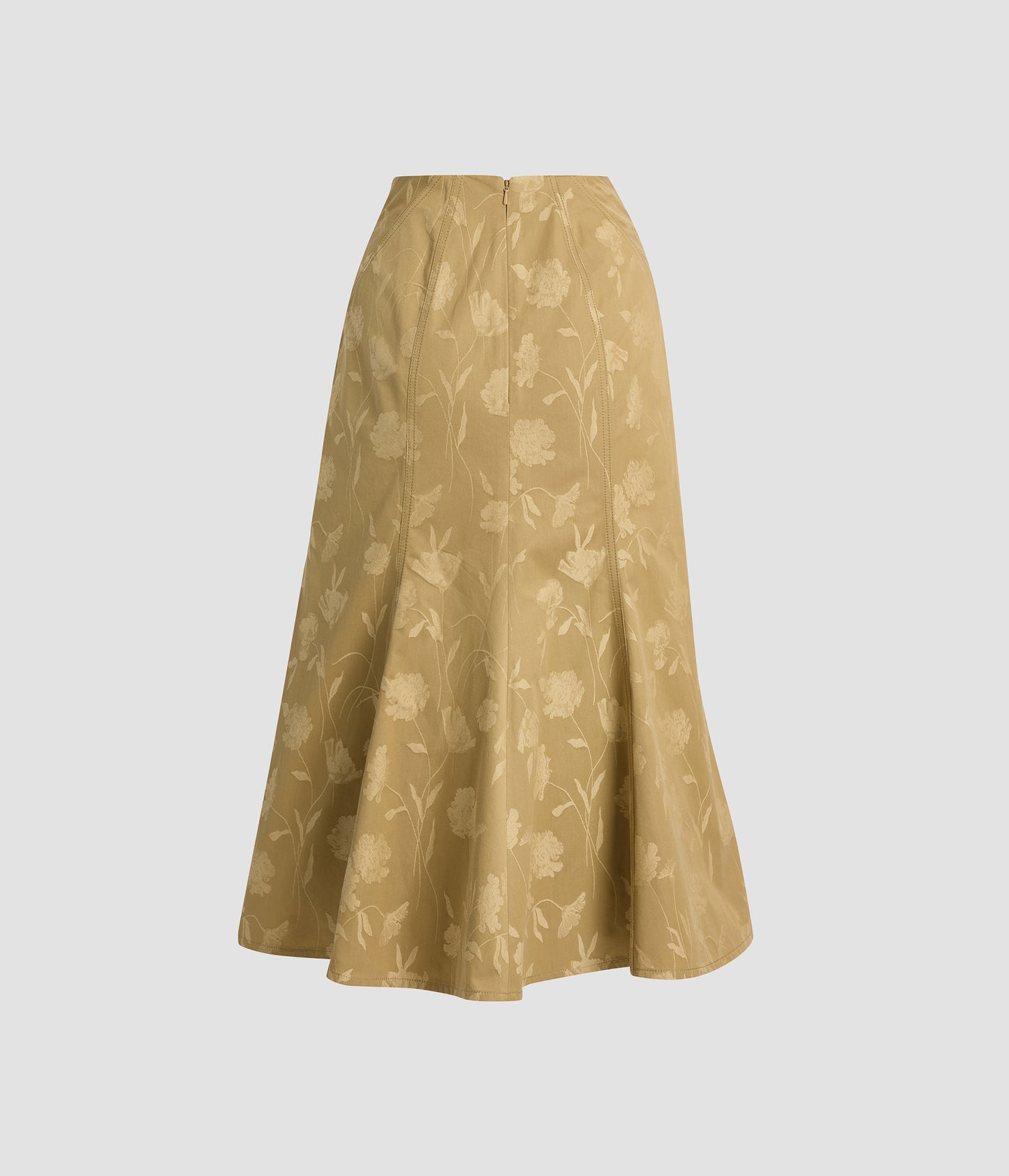Poppy Cotton Jacquard Fluted Midi Skirt