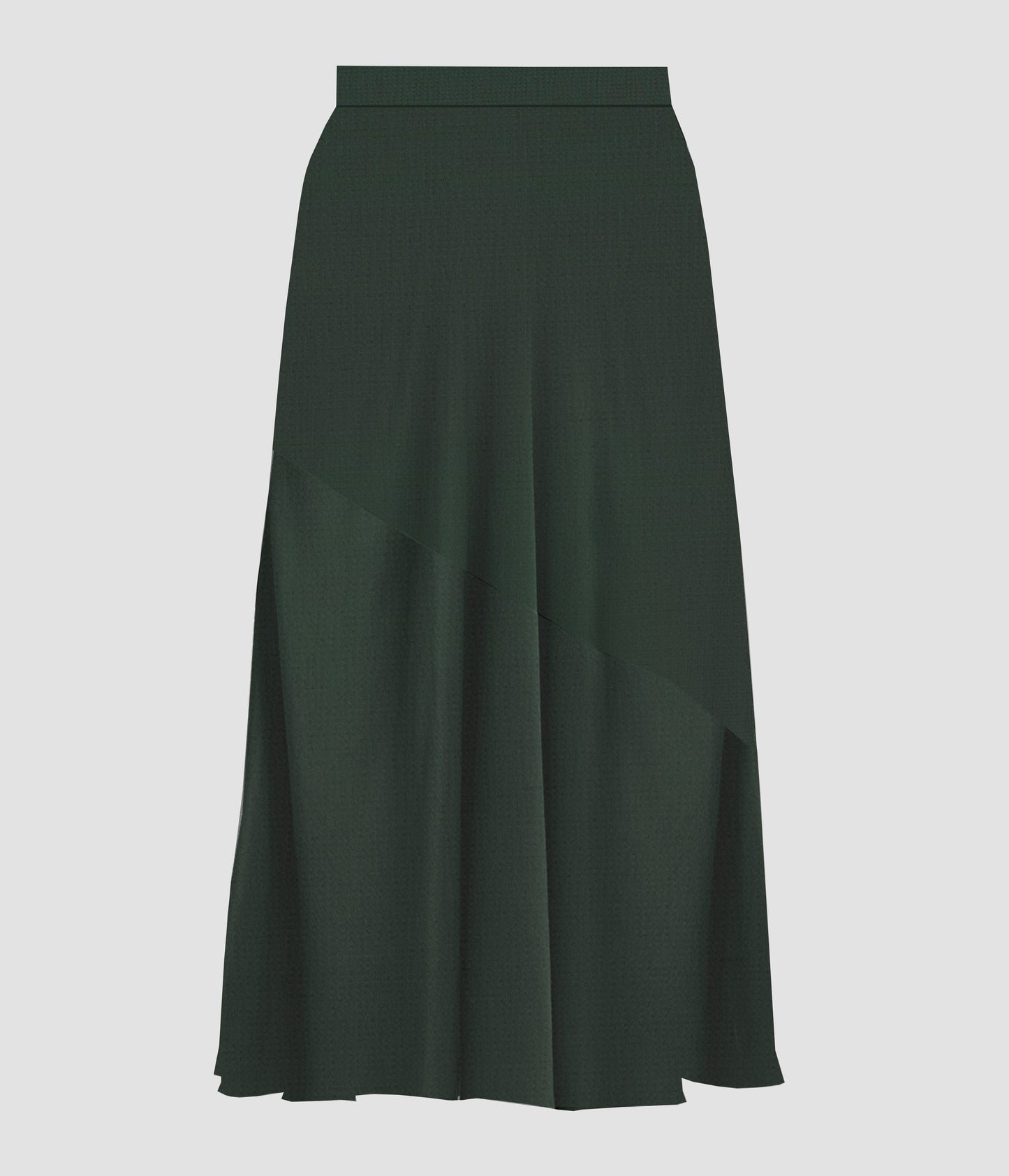 Satin Seersucker A-Line Midi Skirt