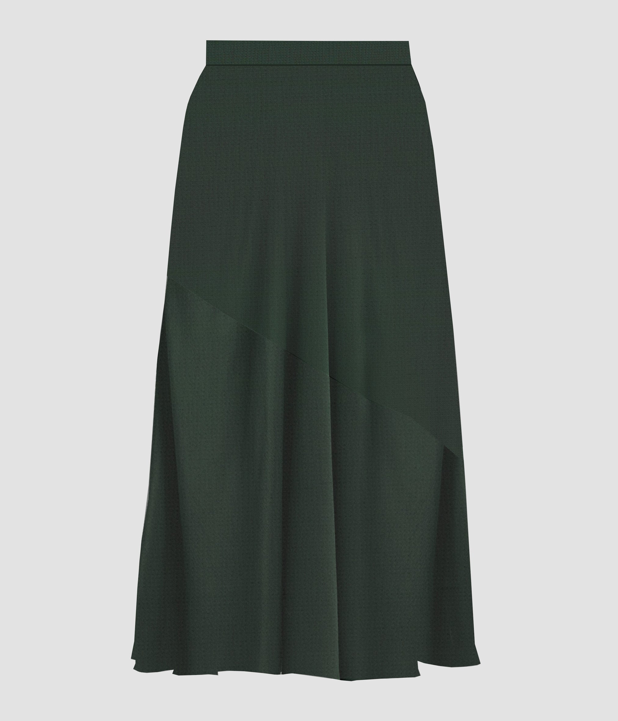 Satin Seersucker A-Line Midi Skirt