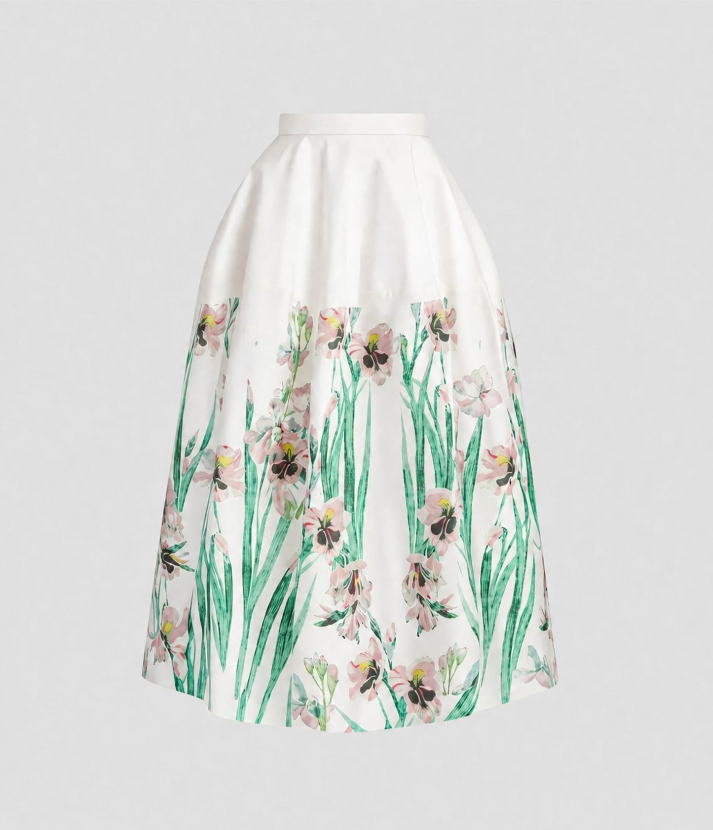 Floral Cotton Midi Full Skirt