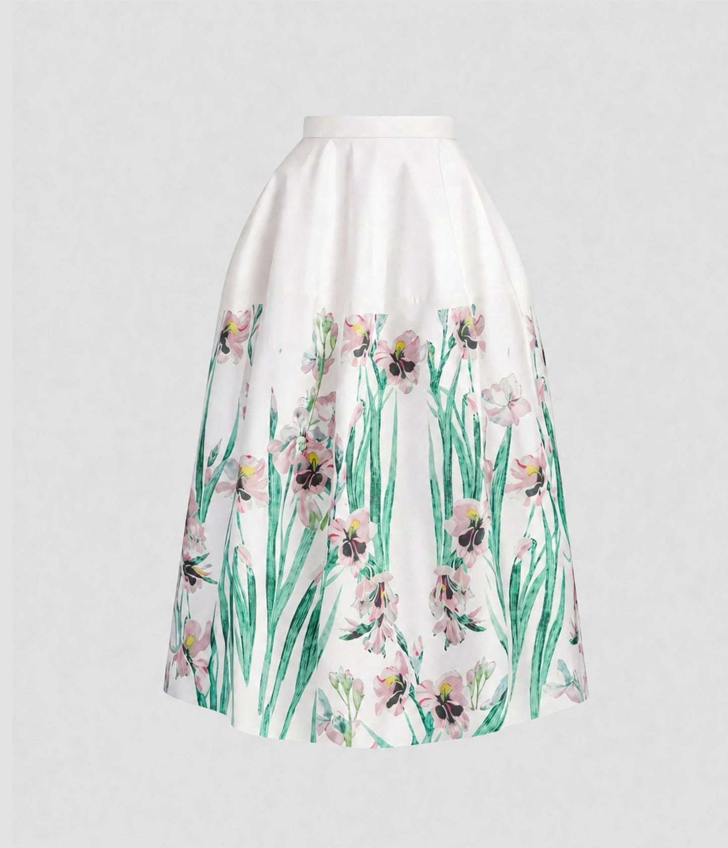 Floral Cotton Midi Full Skirt