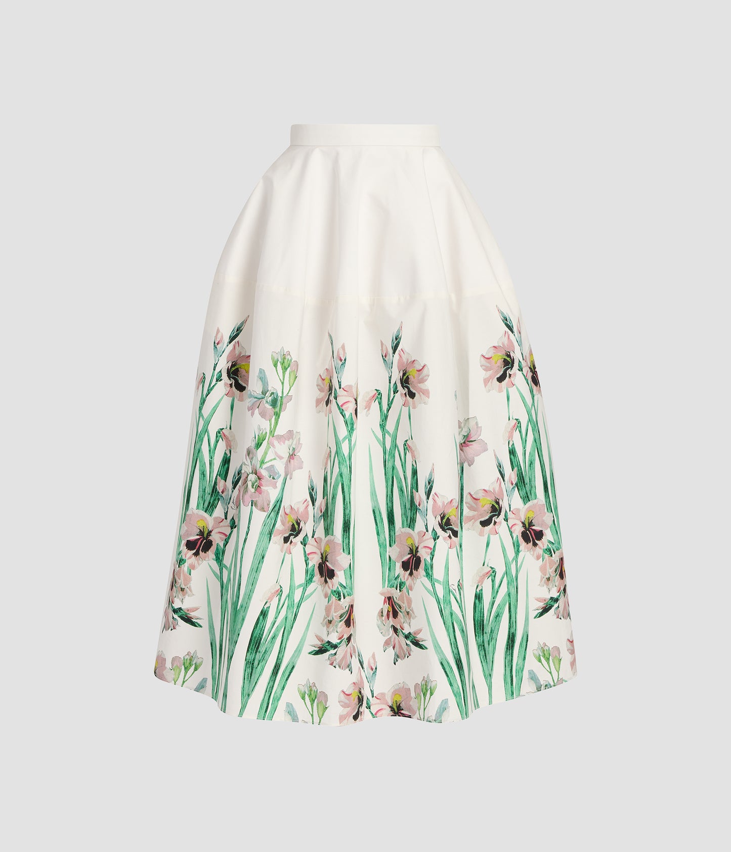 Floral Cotton Midi Full Skirt