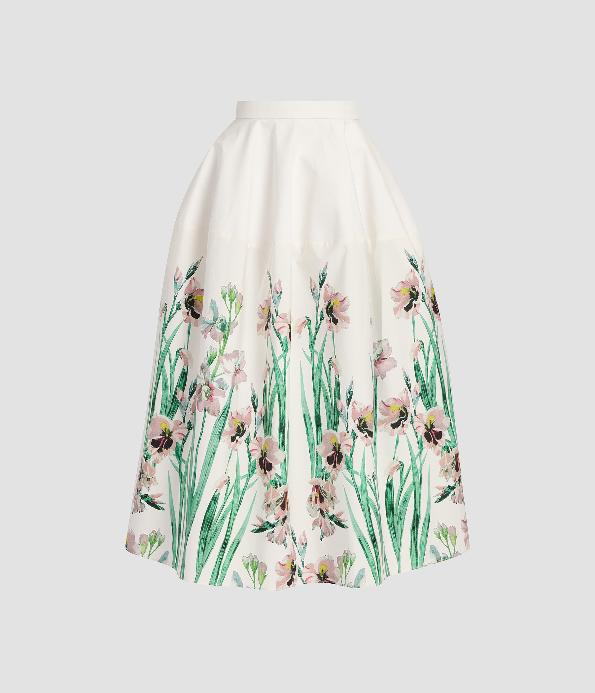 Floral Cotton Midi Full Skirt