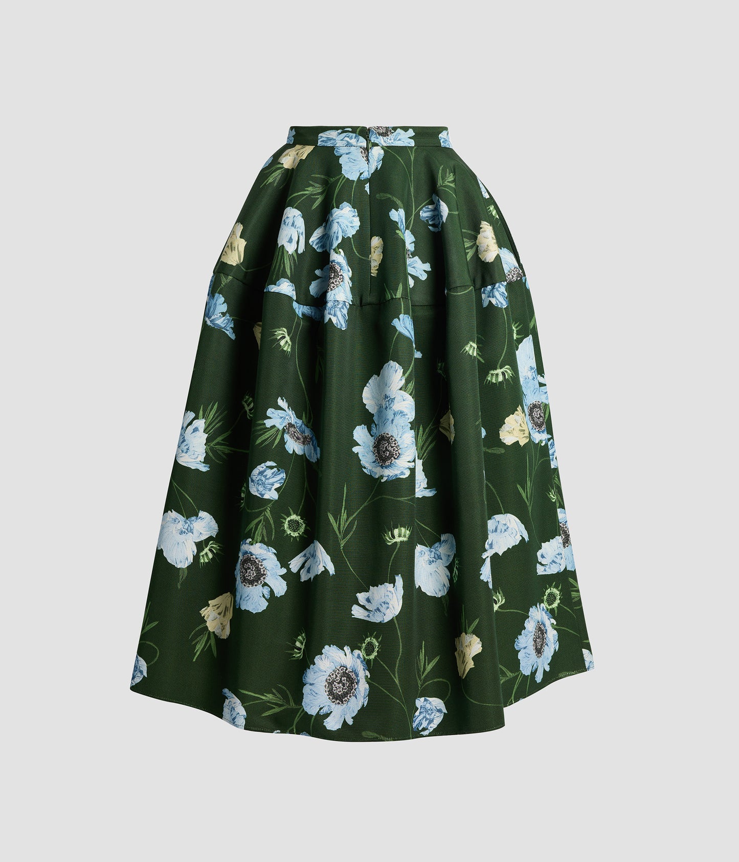 Floral Cotton Faille  Midi Full Skirt