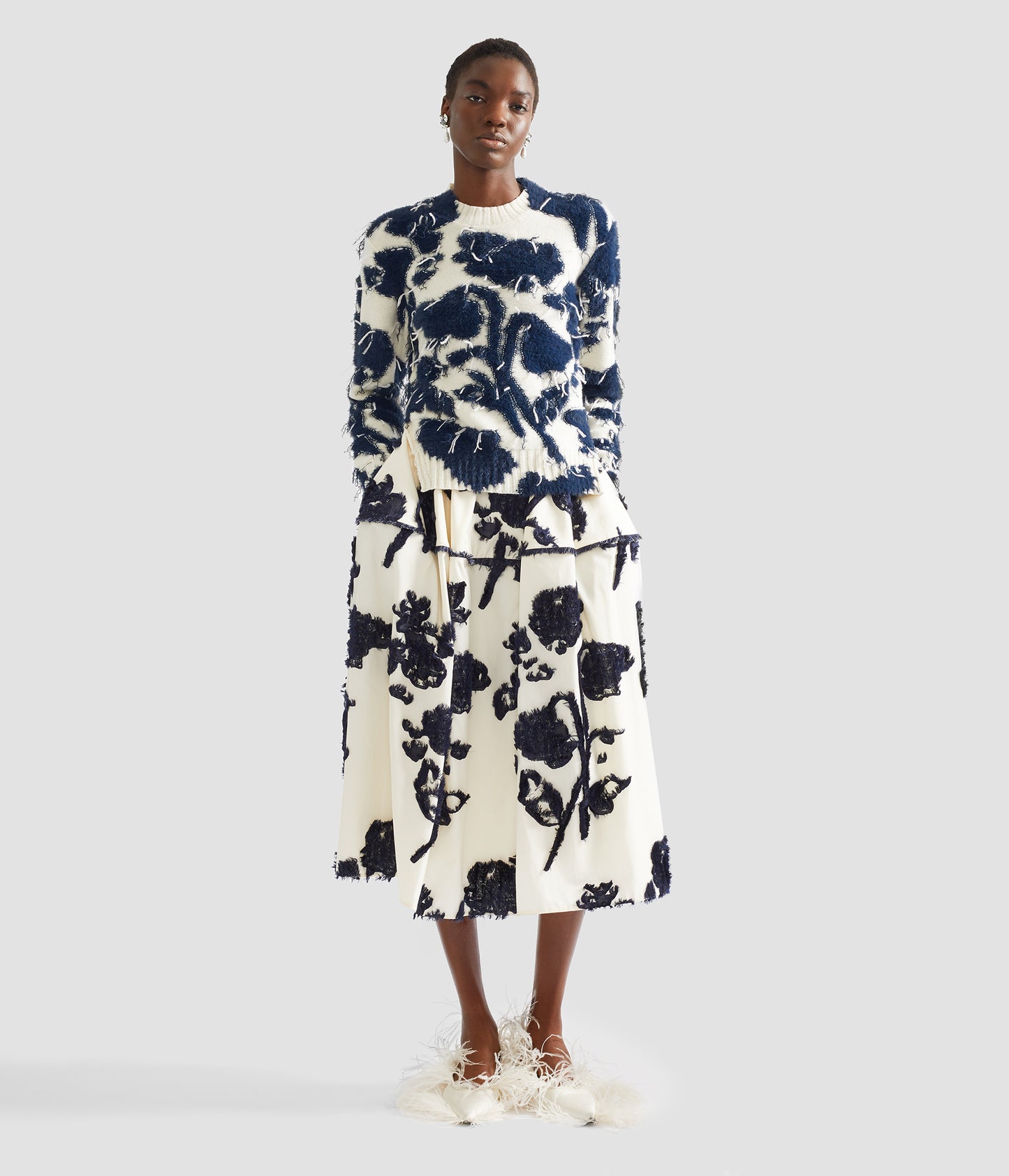 Fil Coupe Poplin Midi Full Skirt