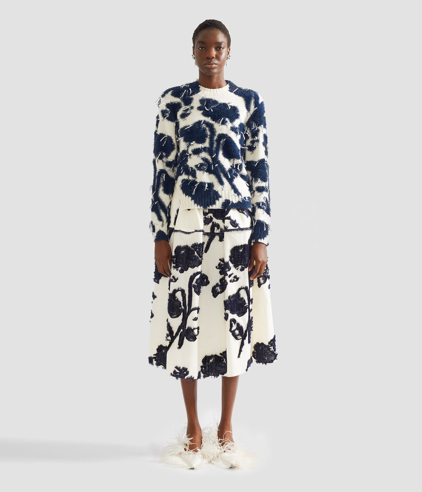 Fil Coupe Poplin Midi Full Skirt