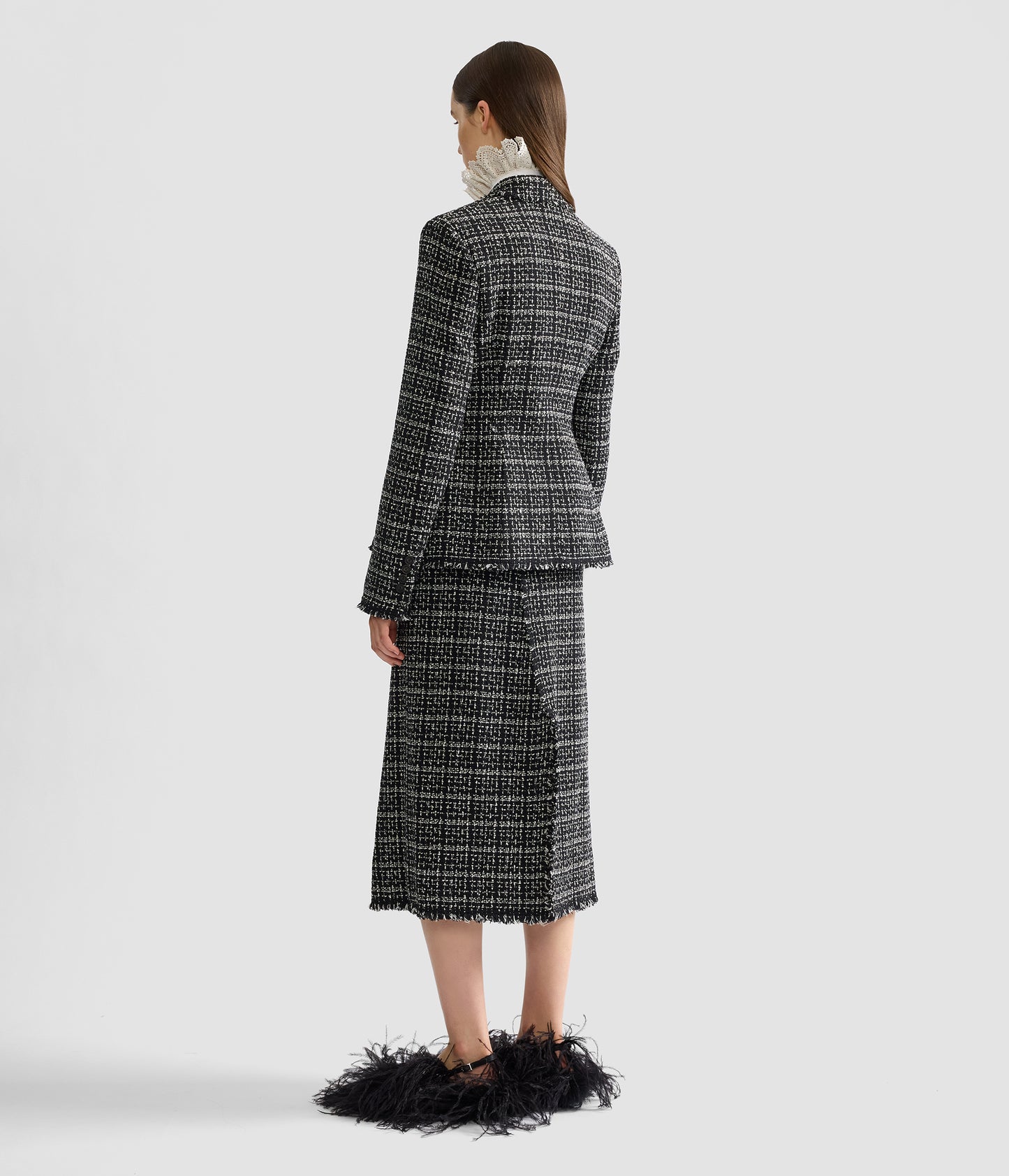 Tweed Midi Pencil Skirt