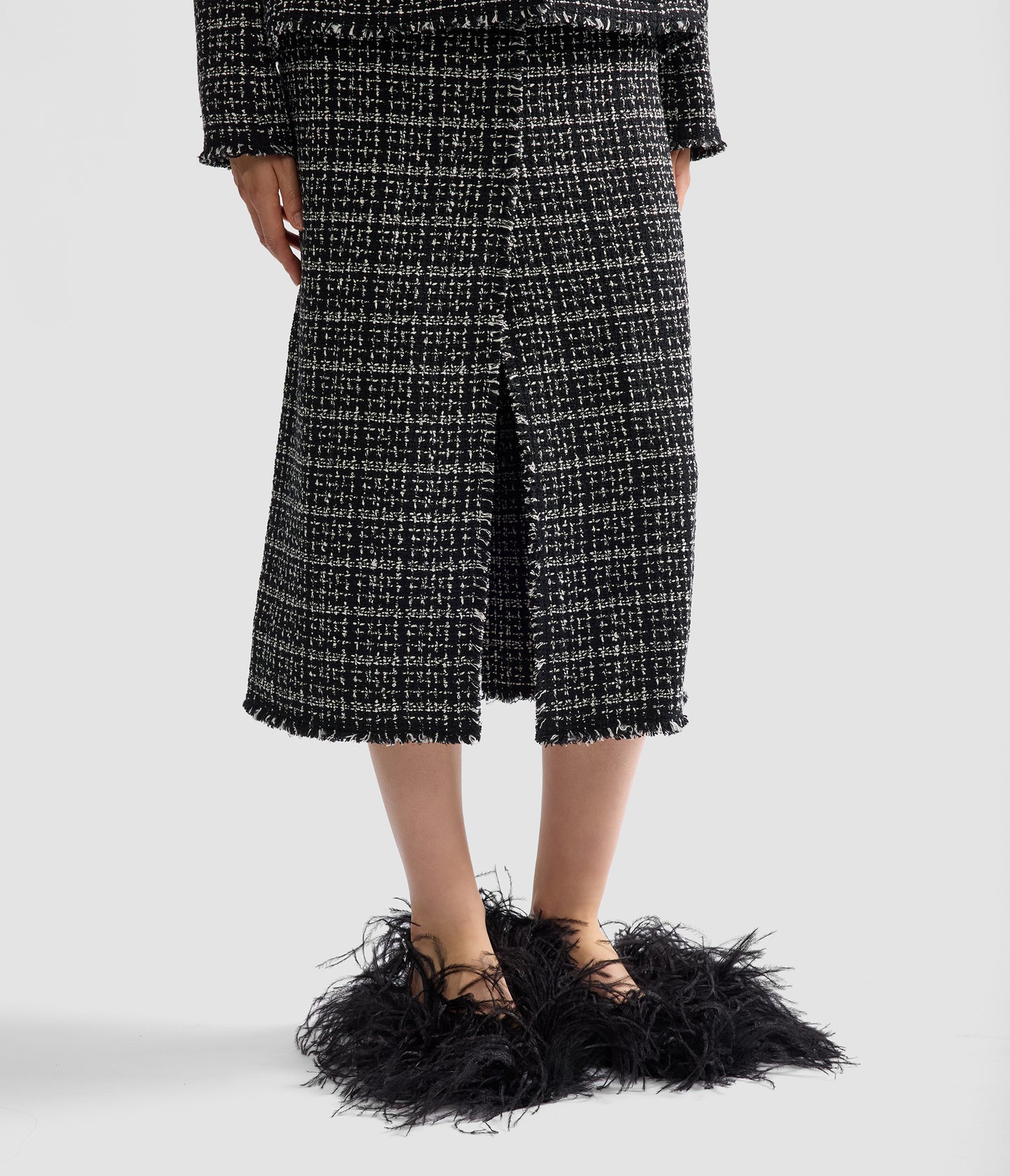 Tweed Midi Pencil Skirt