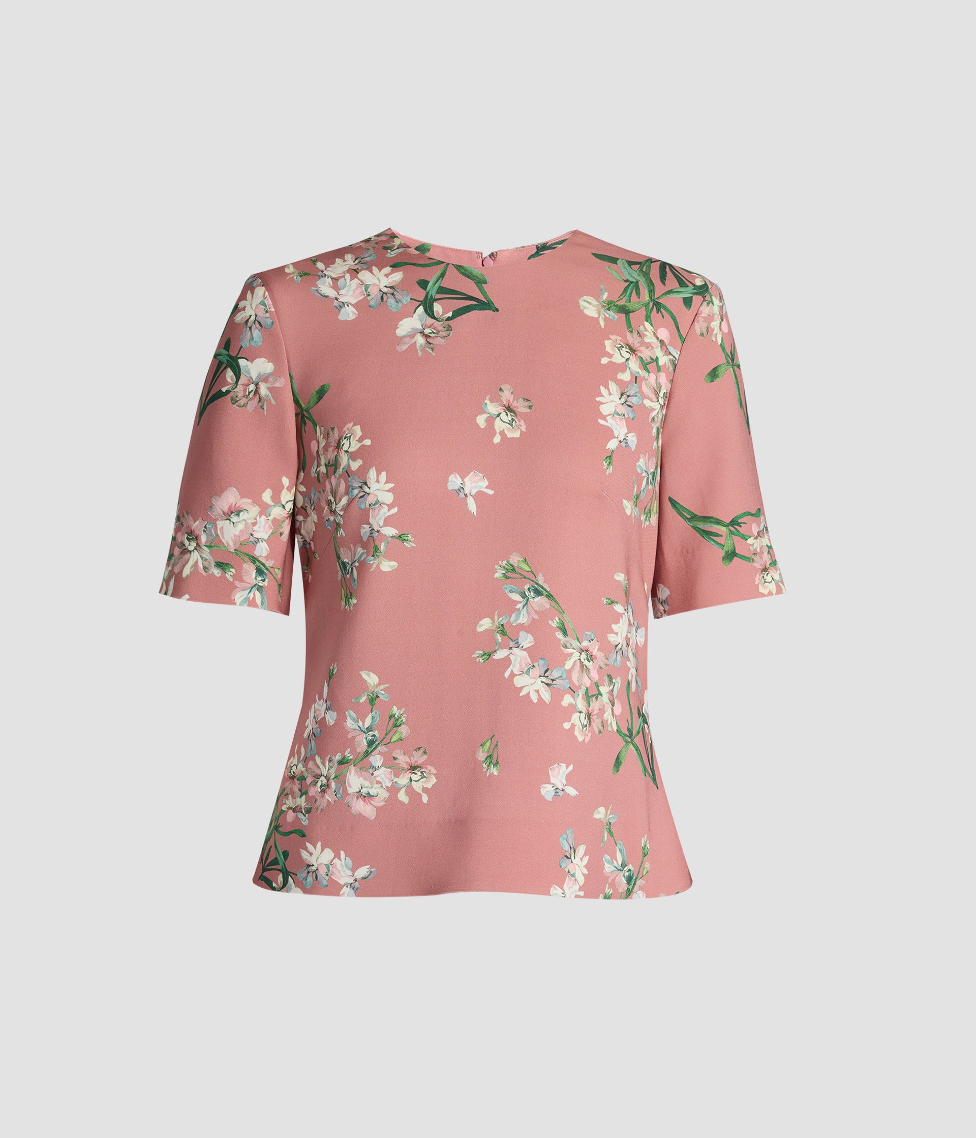 Floral Stretch Cady Short Sleeve Top