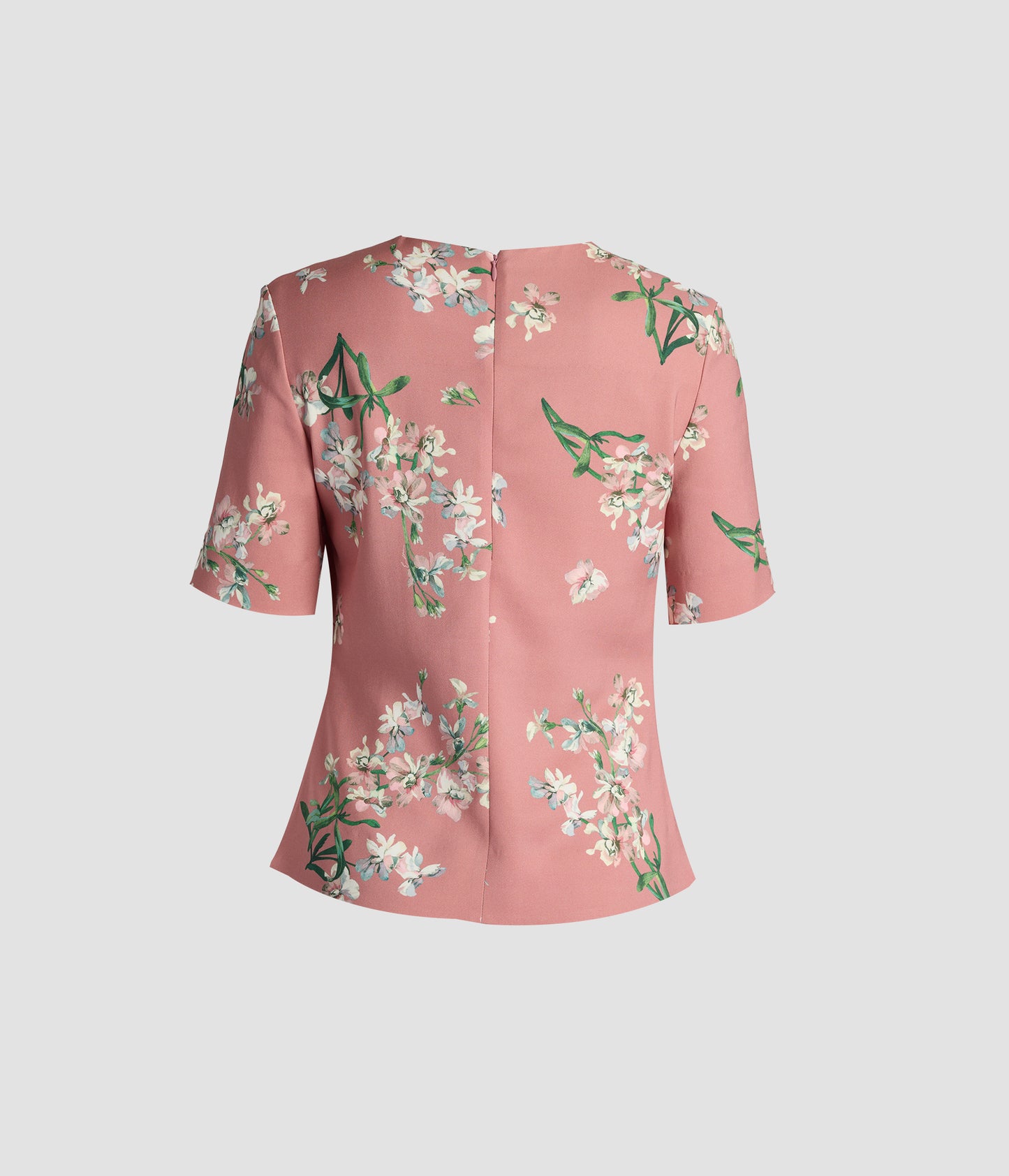 Floral Stretch Cady Short Sleeve Top