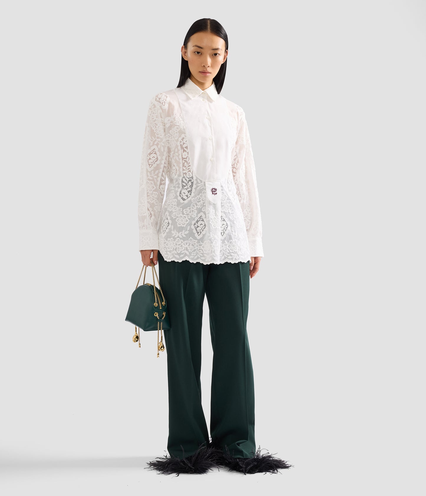 Embroidered Cotton Long Sleeve Shirt