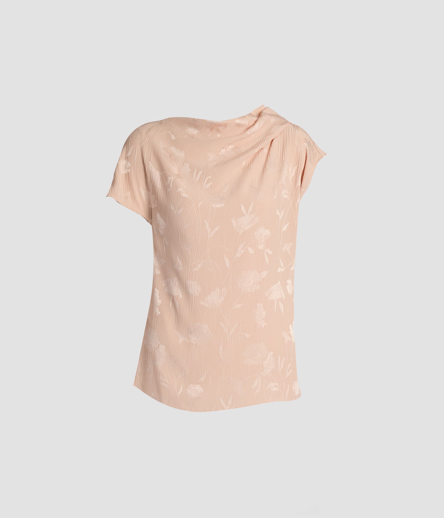 Floral Creponne Jacquard Drape Top