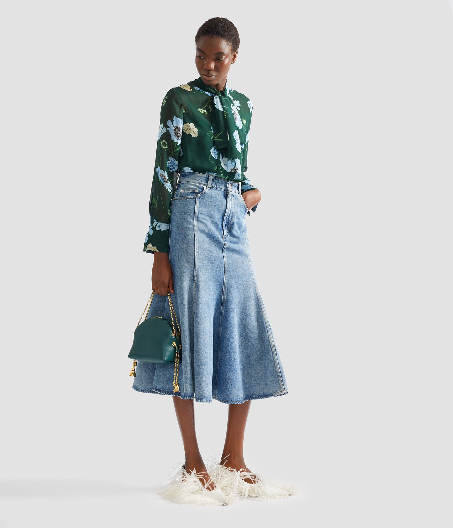 Floral Silk Voile Long Sleeve Shirt