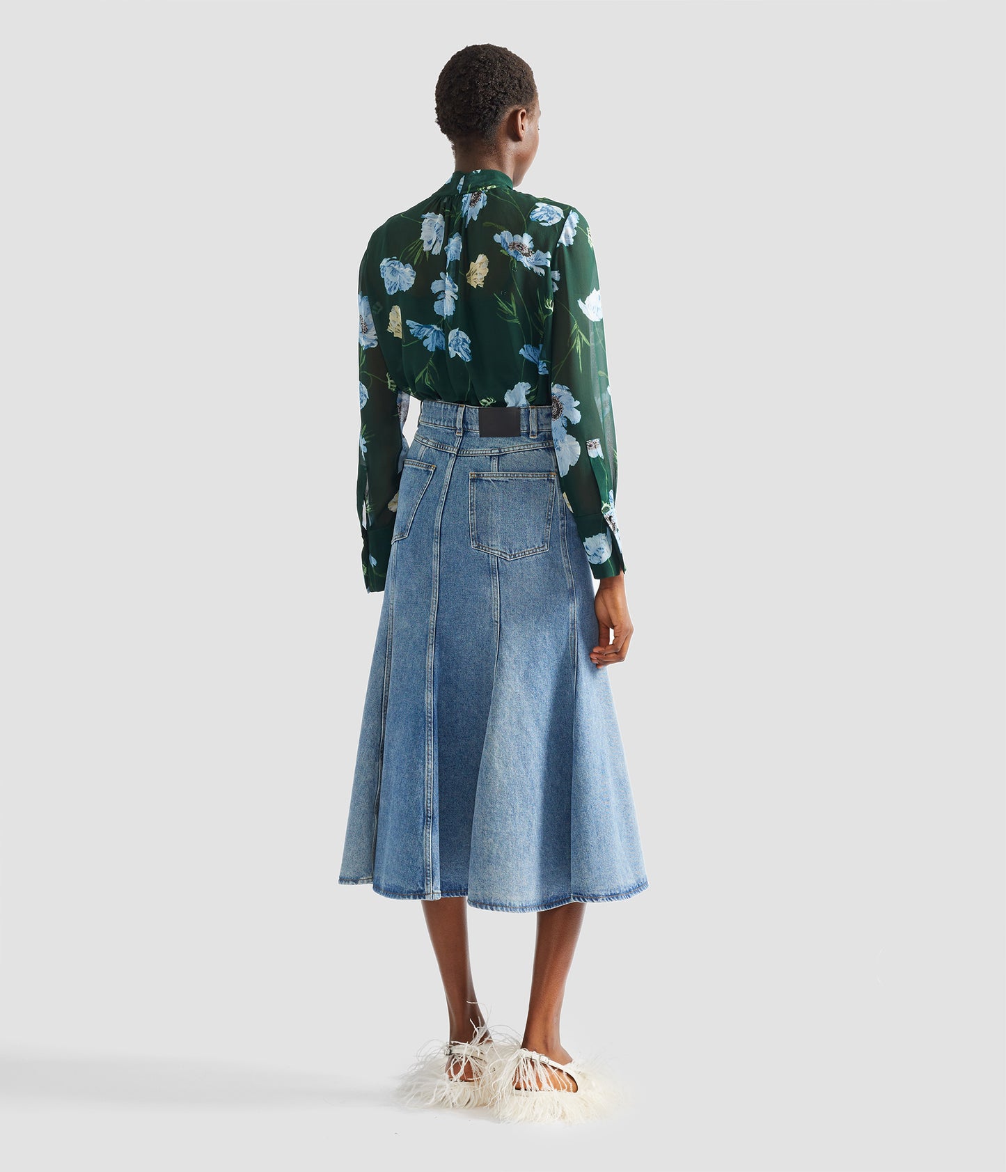 Floral Silk Voile Long Sleeve Shirt