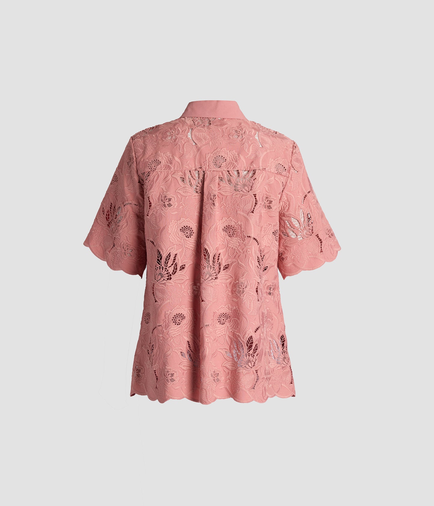 Floral Cotton Cutwork Short Sleeve Shirt