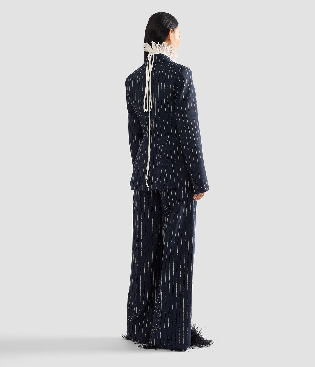 Stripe Tailoring Wide Leg Trouser