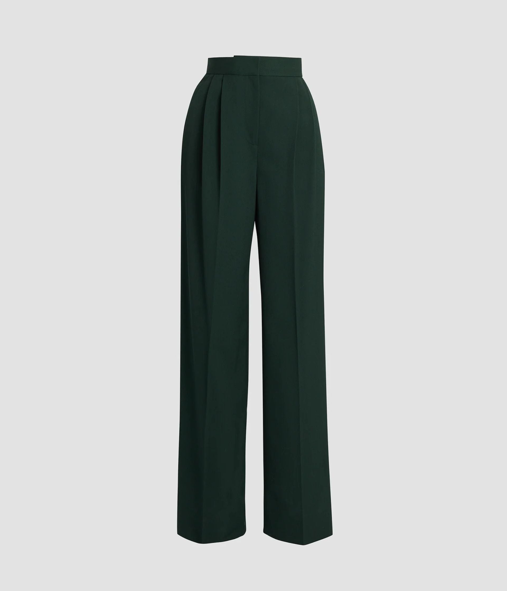 Pleatable Wool Wide Leg Trouser