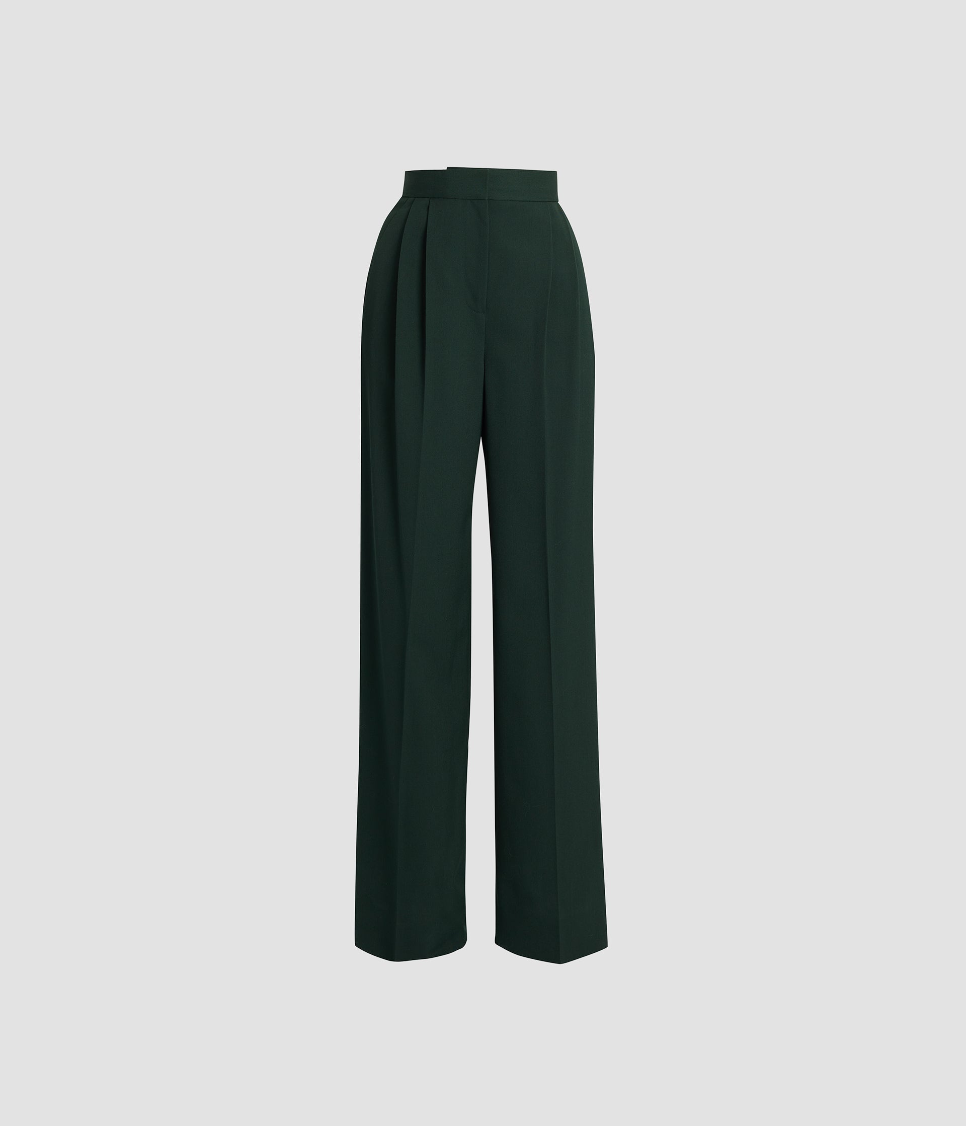 Pleatable Wool Wide Leg Trouser