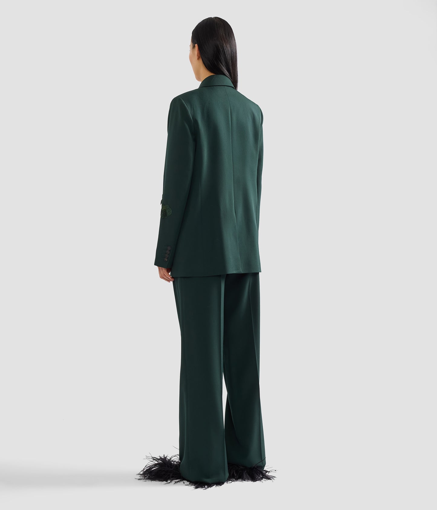 Pleatable Wool Wide Leg Trouser