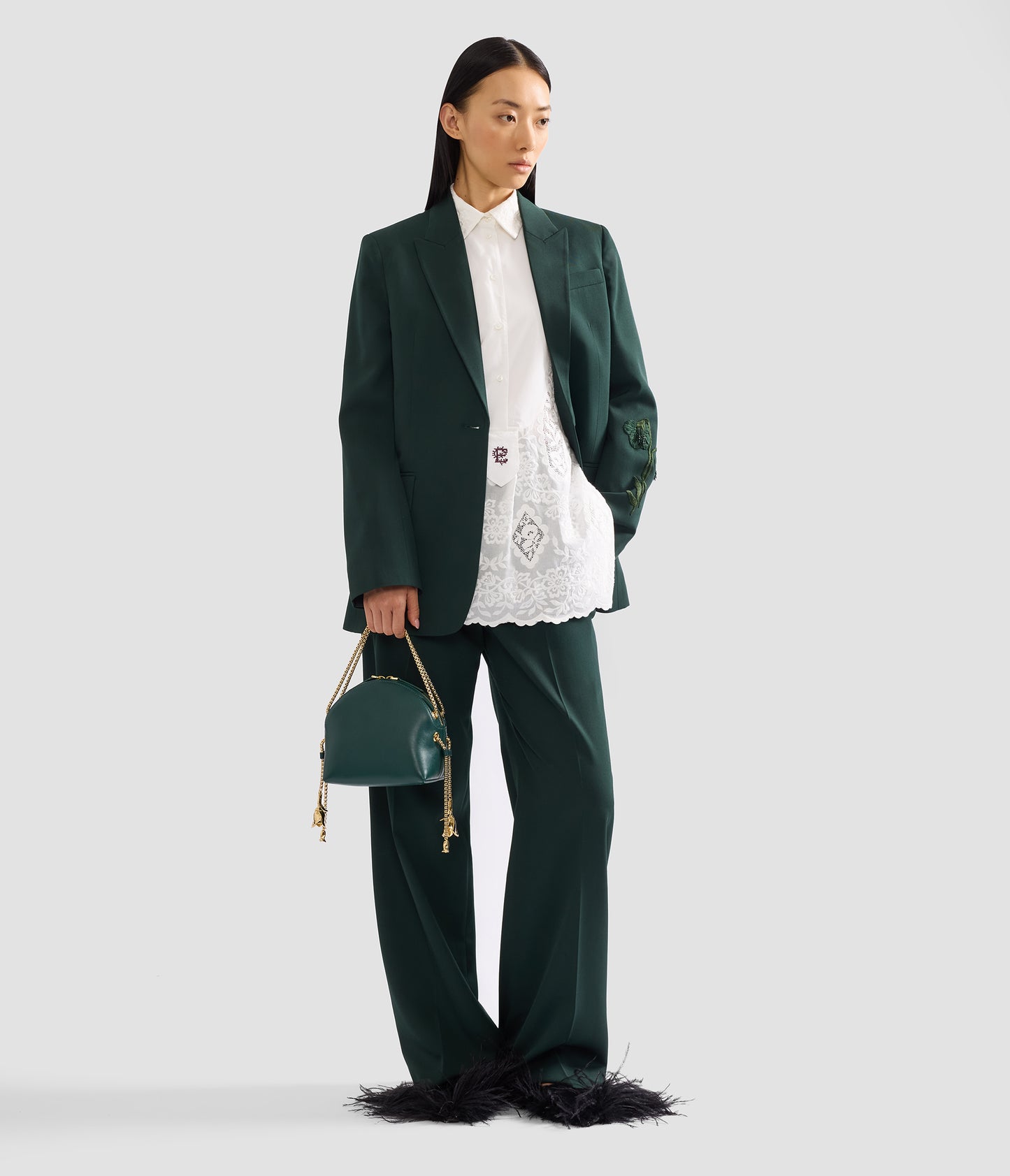 Pleatable Wool Wide Leg Trouser