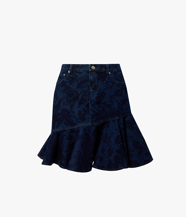 Asymmetrical Mini Denim Skirt