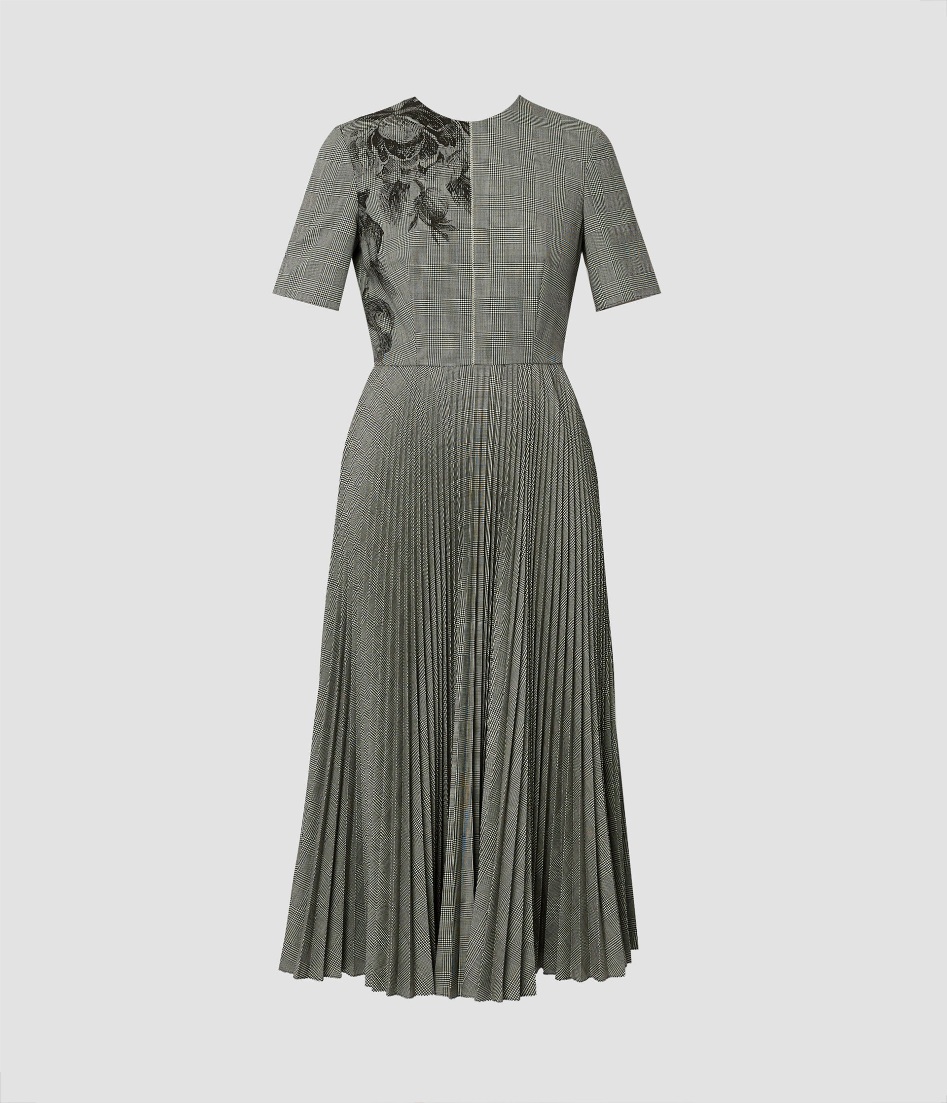 Short Sleeve Pleated Midi Dress