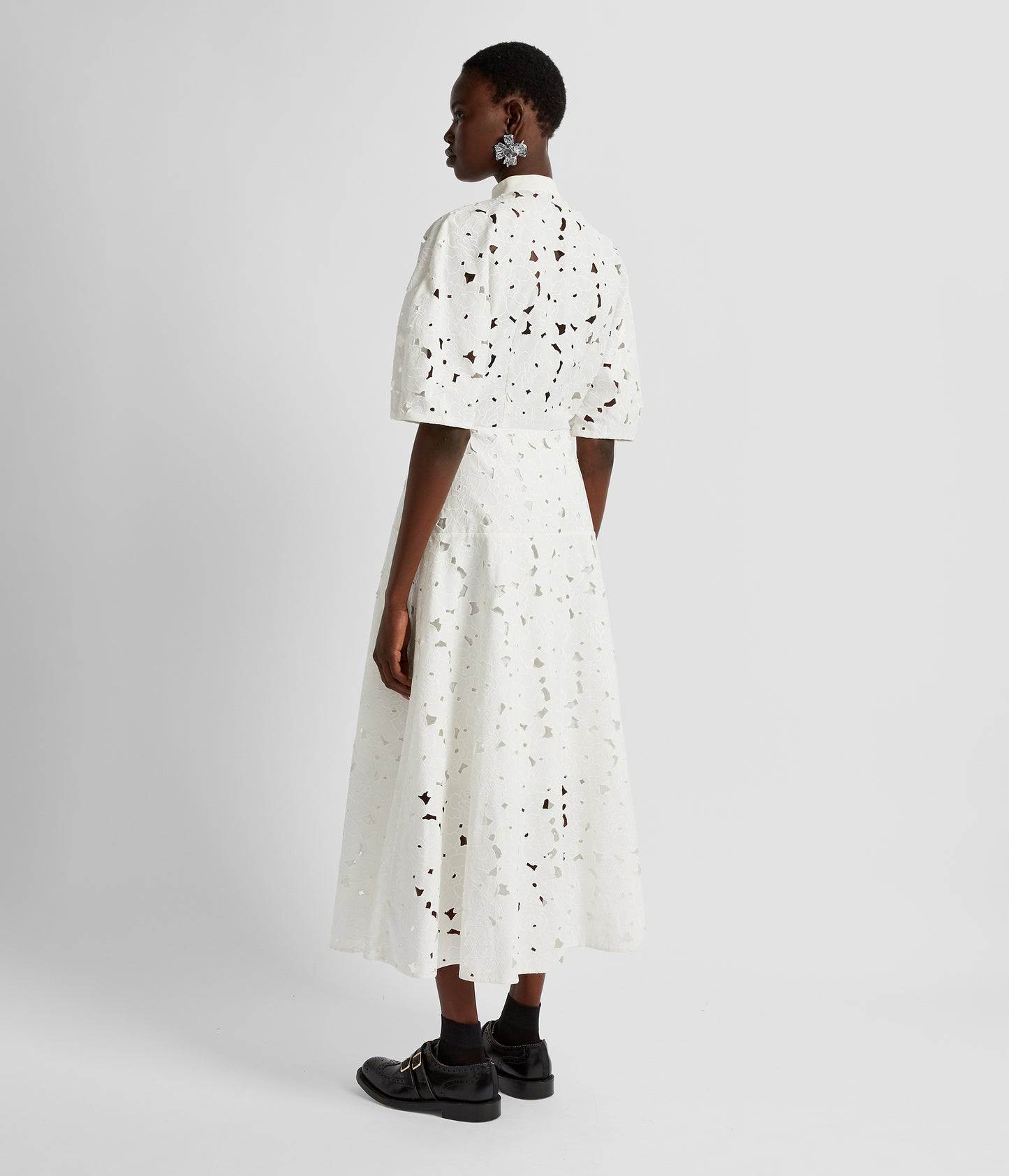 erdem short-sleeve midi dress Midnight Blue Short Sleeve Midi Dress