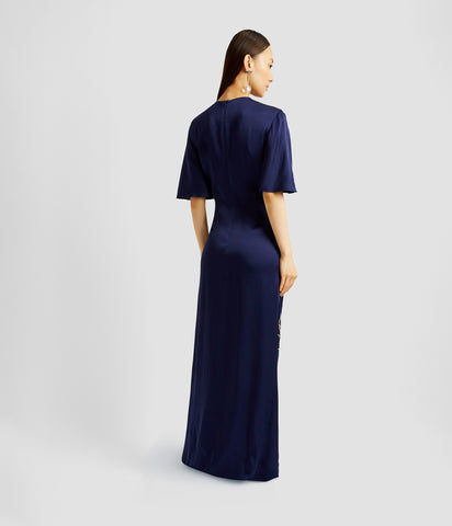 Short Sleeve Drape Gown