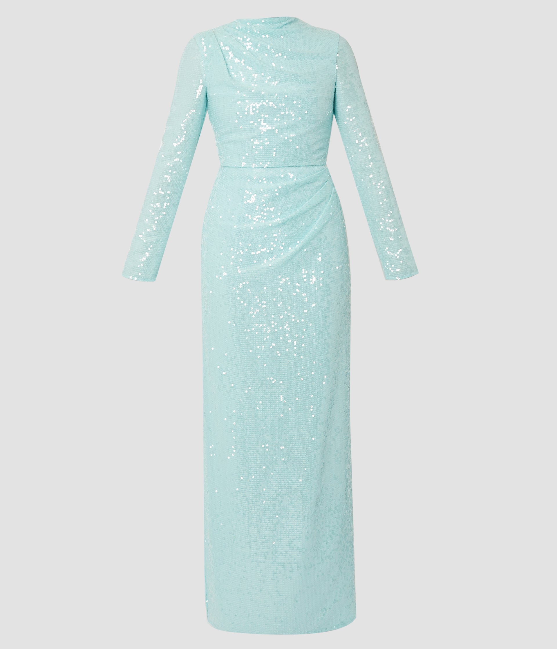 Long Sleeve Sequin Gown