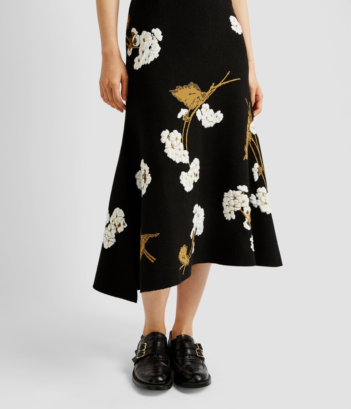 A-Line Midi Knit Skirt