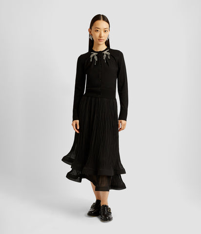 Pleated Midi Skirt