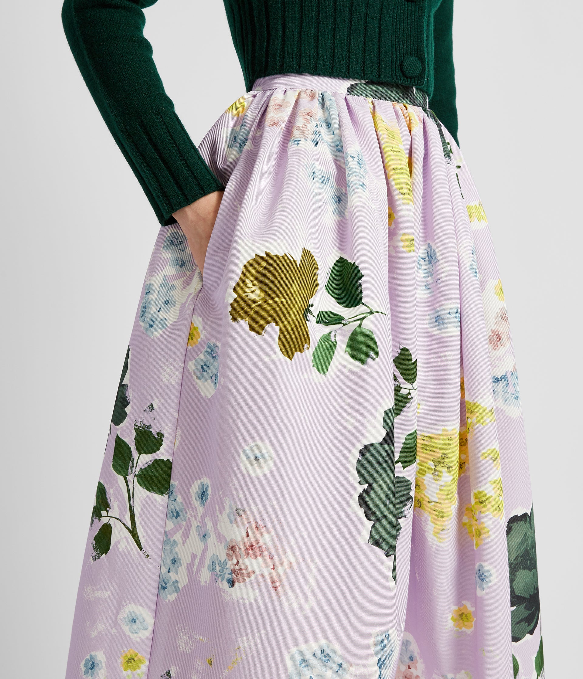 Gathered Midi Skirt