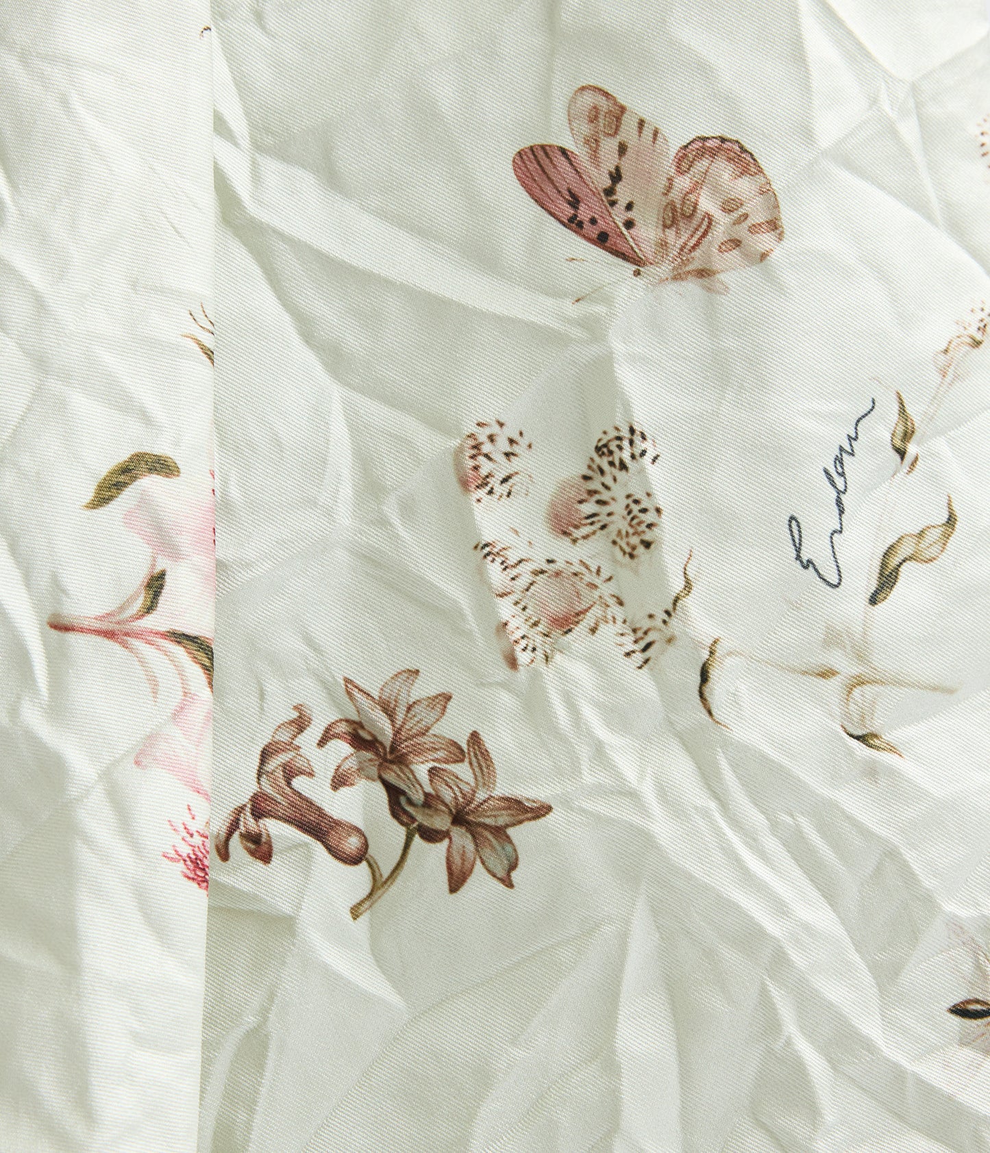 Draped Printed Textured Satin Midi Dress