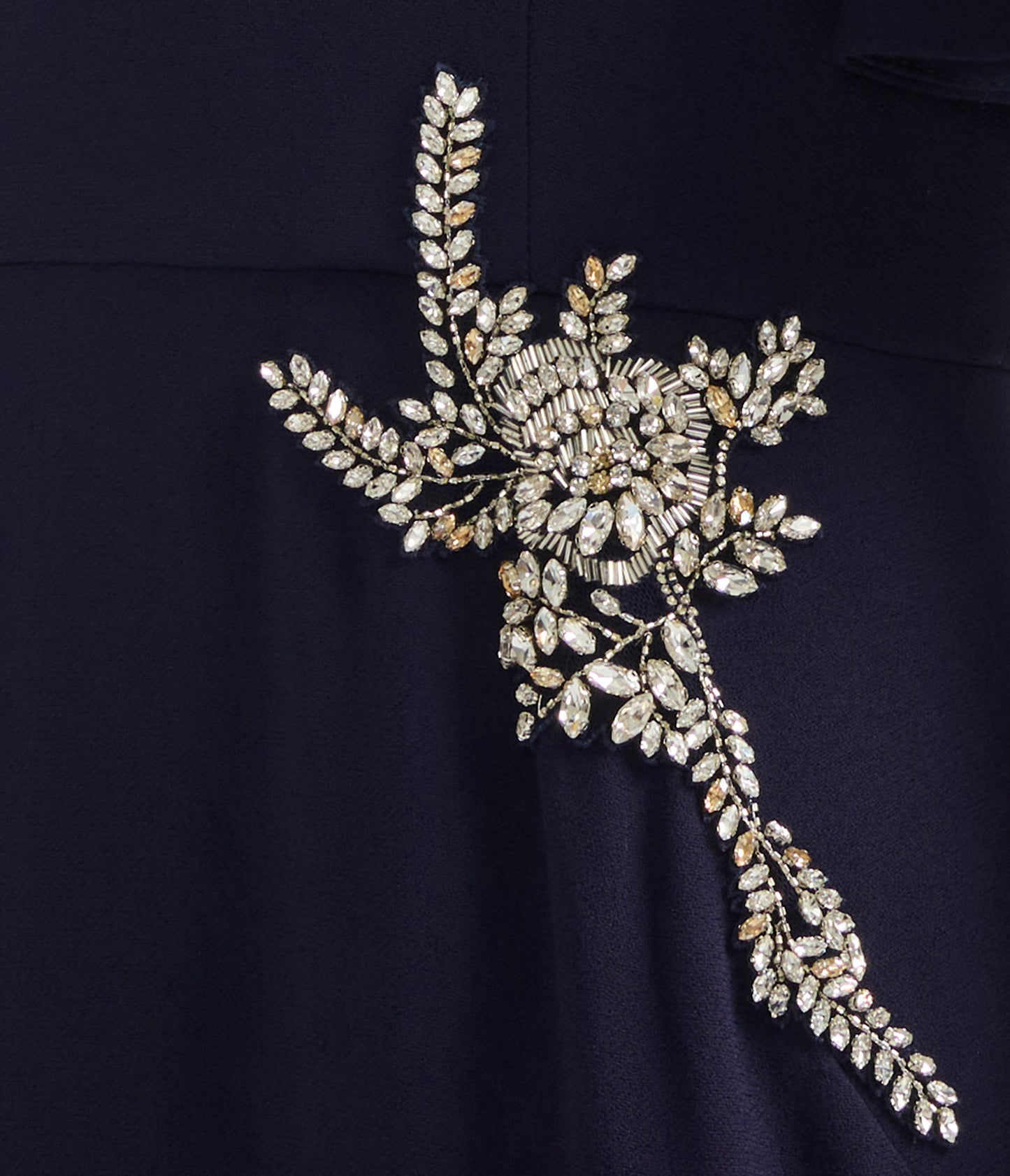 Embellished Sable Short Sleeve Midi Dress