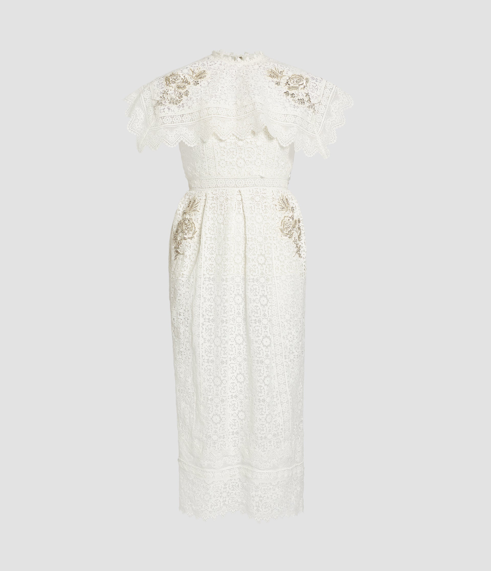Embroidered Guipure Midi Dress