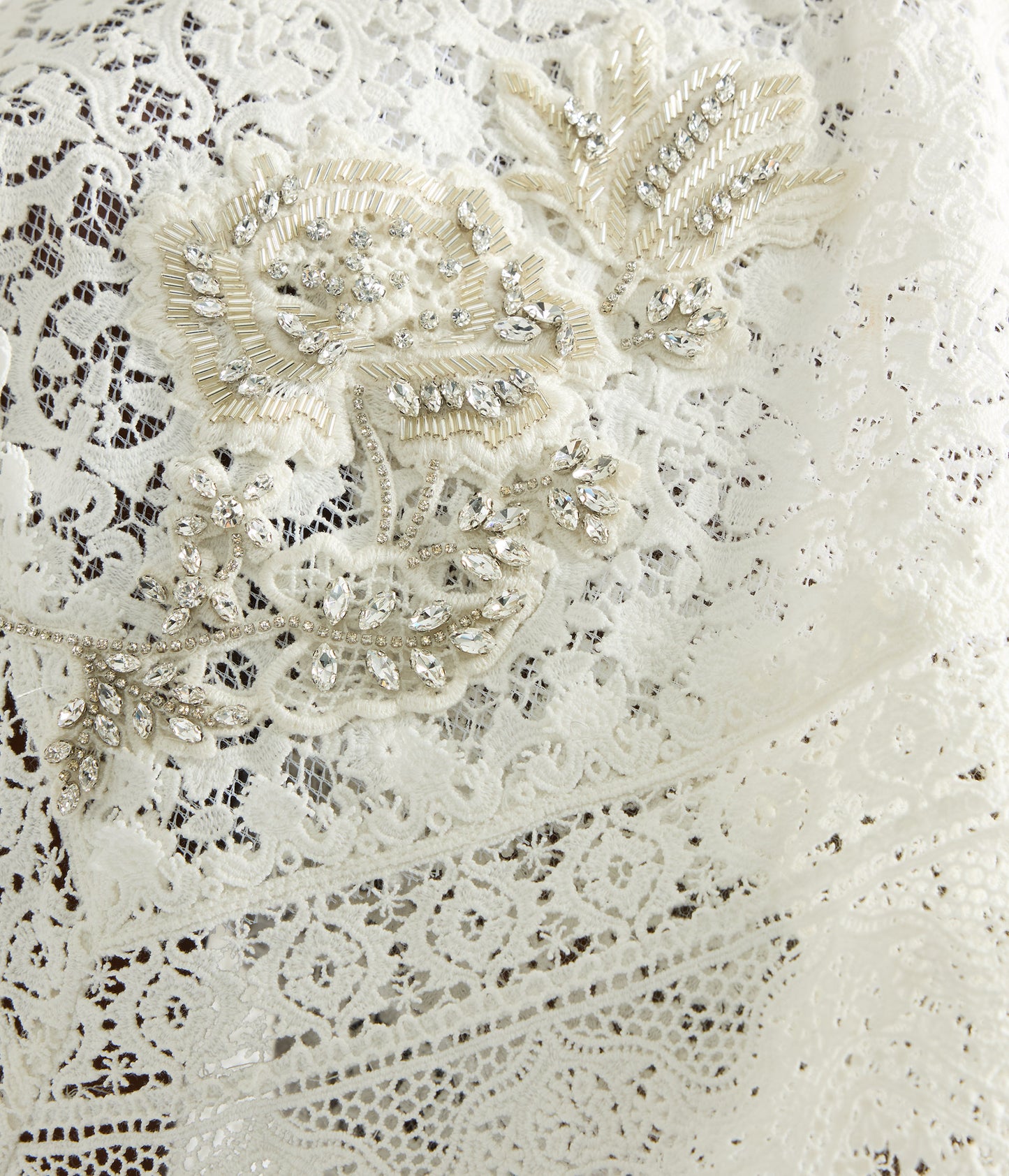 Embroidered Guipure Midi Dress