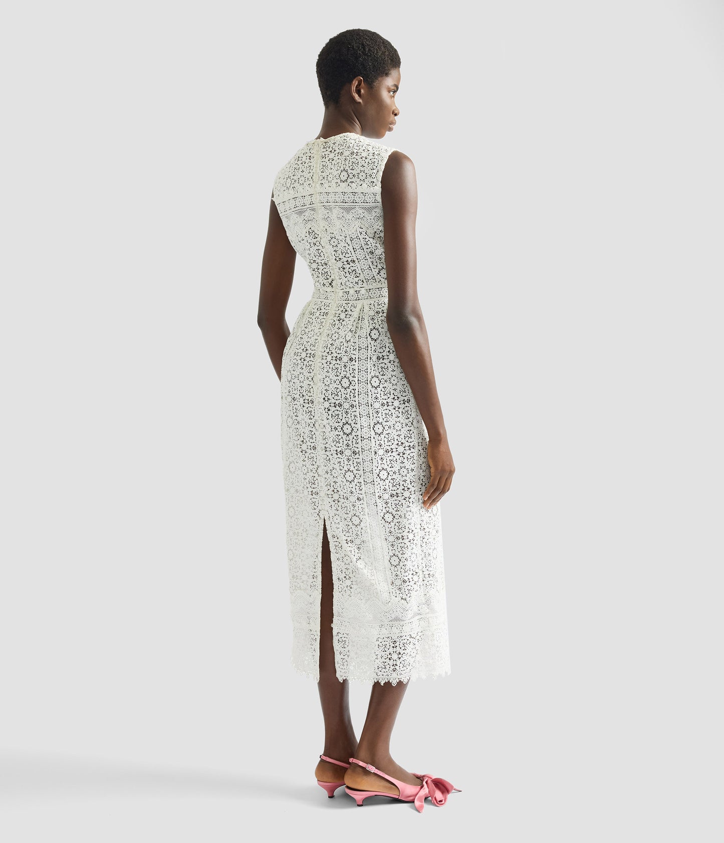 Embroidered Guipure Midi Dress