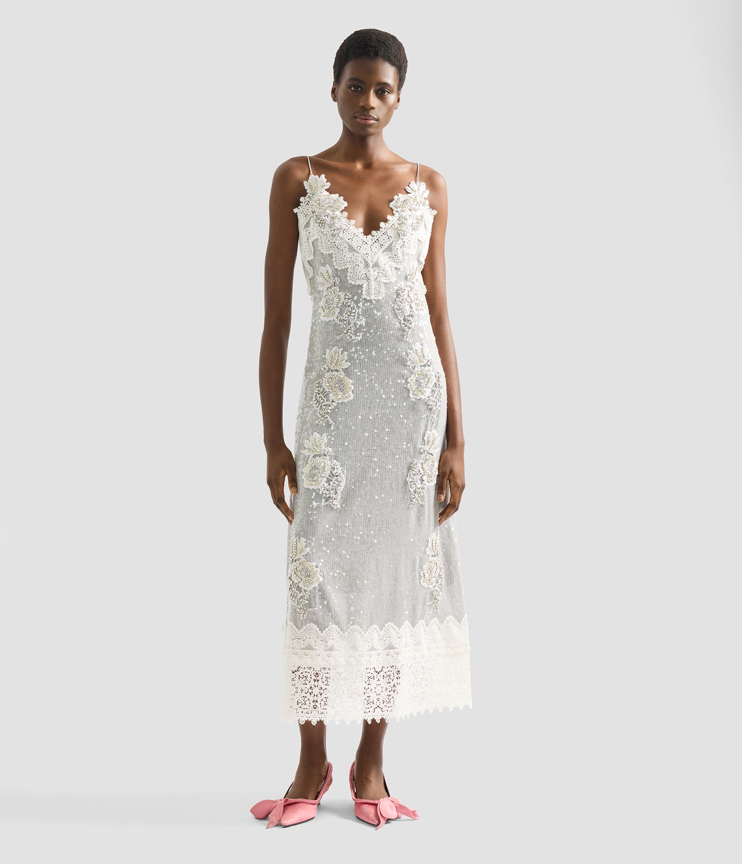 Embellished Sequins Sleeveless Midi Dress