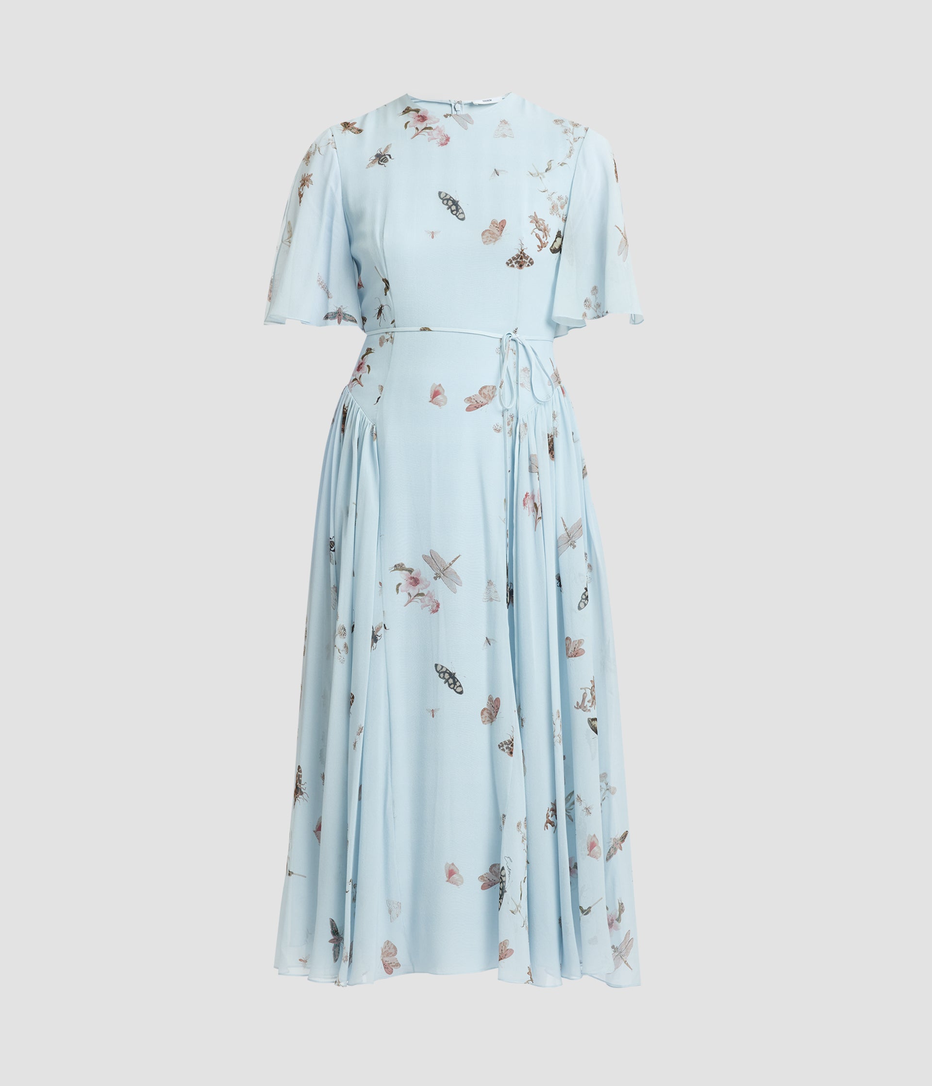 Printed Silk Voile Midi Dress