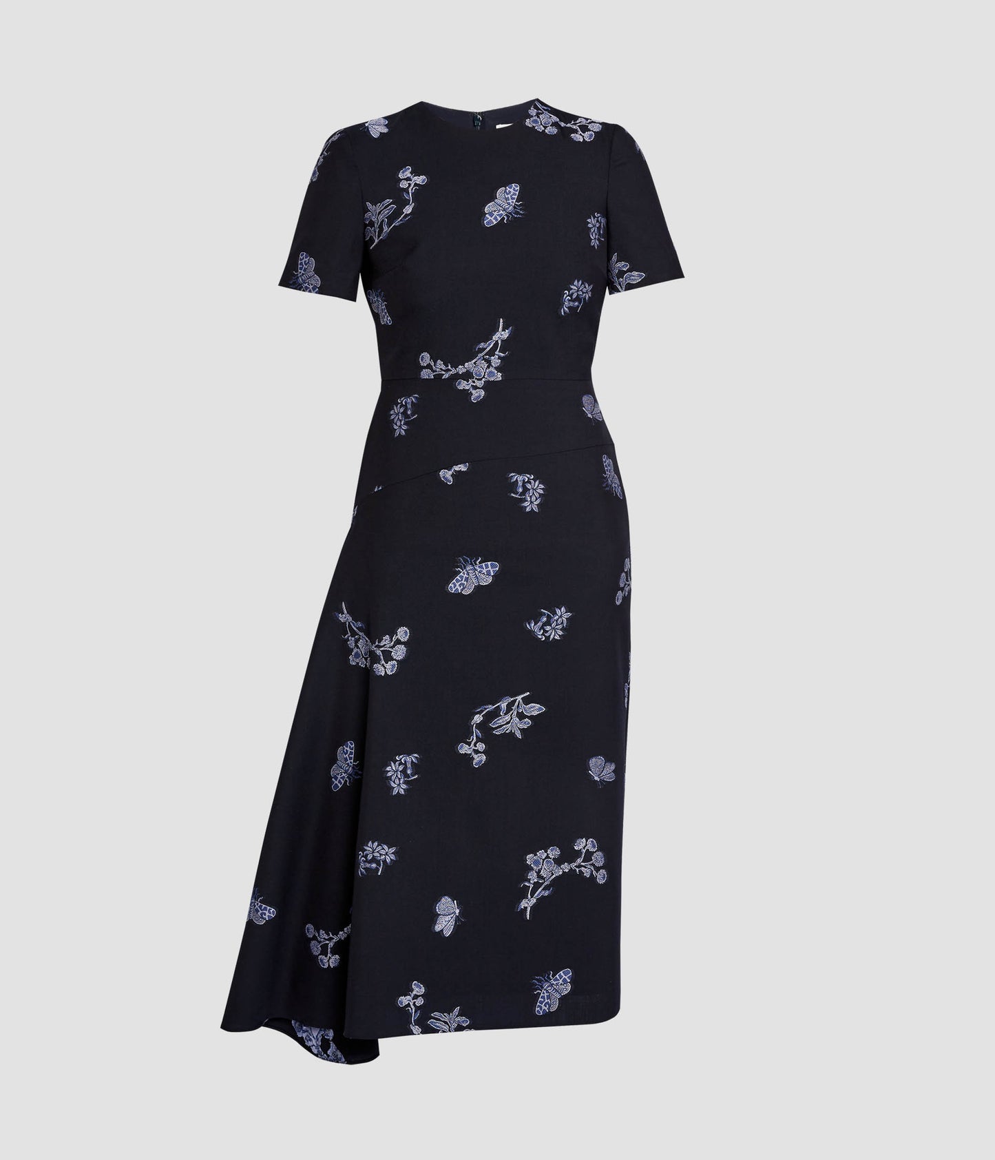 Short Sleeve Draped Midi Dress