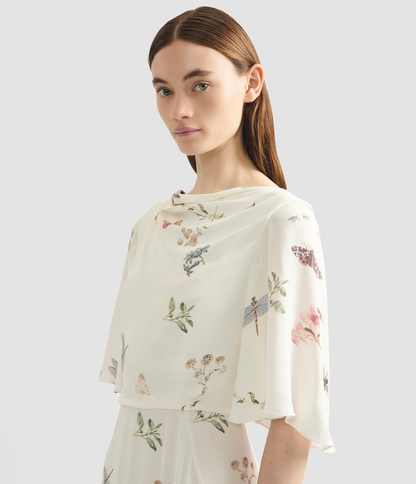 Printed Crepe Midi Dress