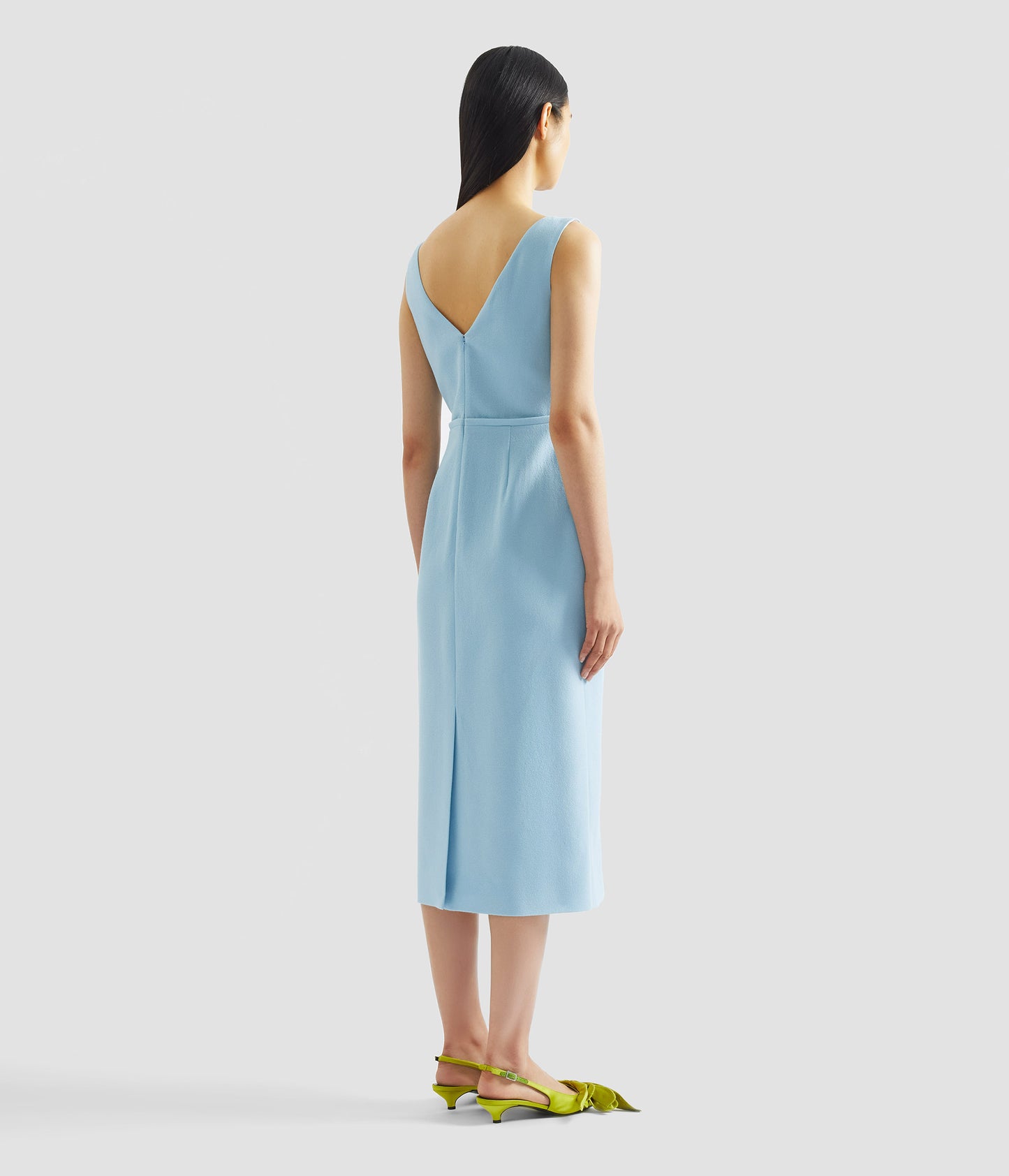 Embellished Crepe Sleeveless Midi Dress