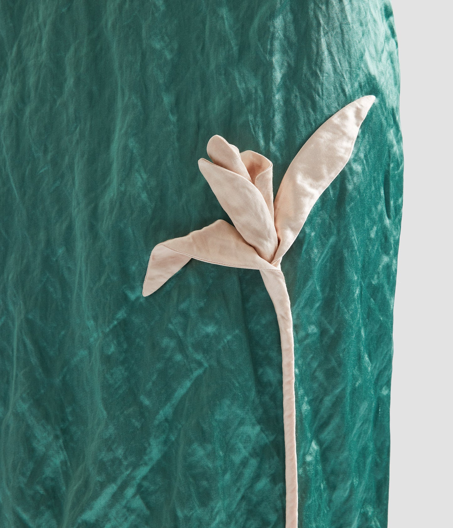 Embroidered Textured Satin Sleeveless Midi Dress