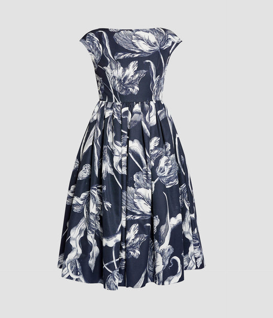 Boat Neck Midi Dress