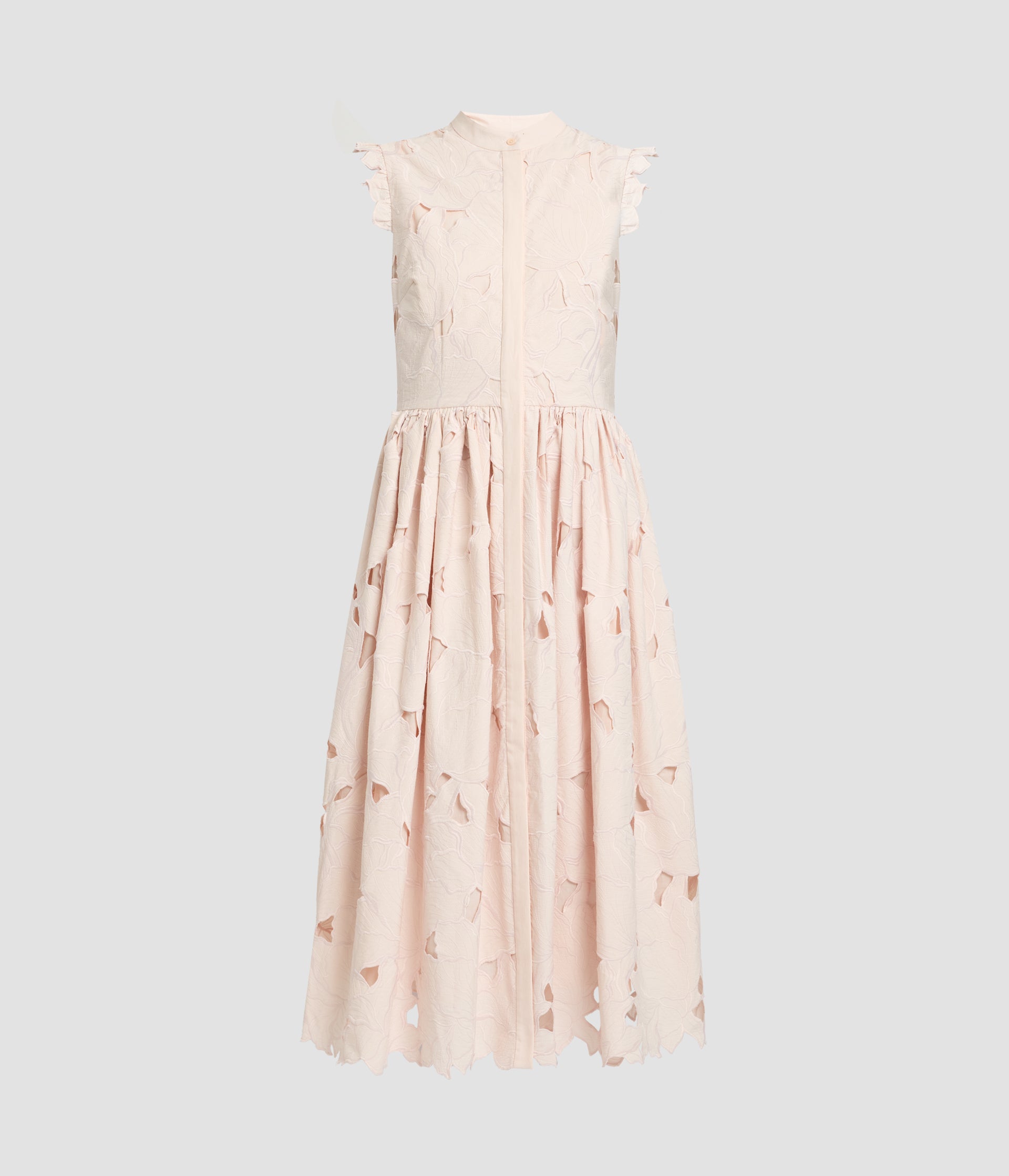 Floral Cutwork Sleeveless Midi Dress