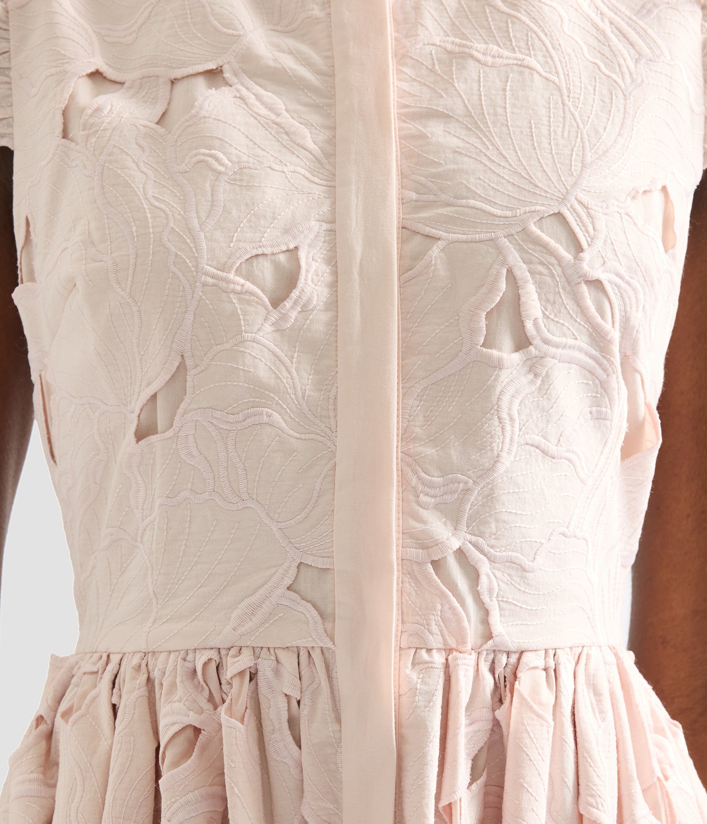 Floral Cutwork Sleeveless Midi Dress