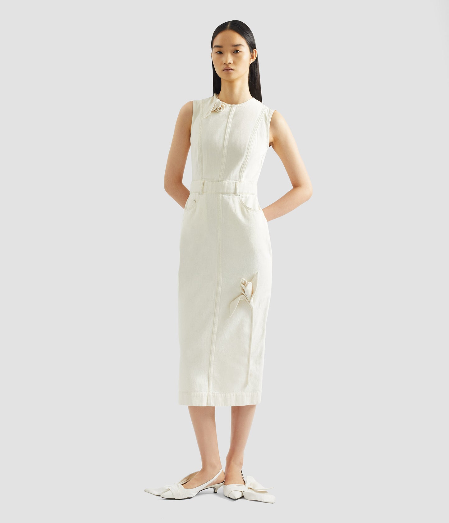 Denim Sleeveless Midi Dress