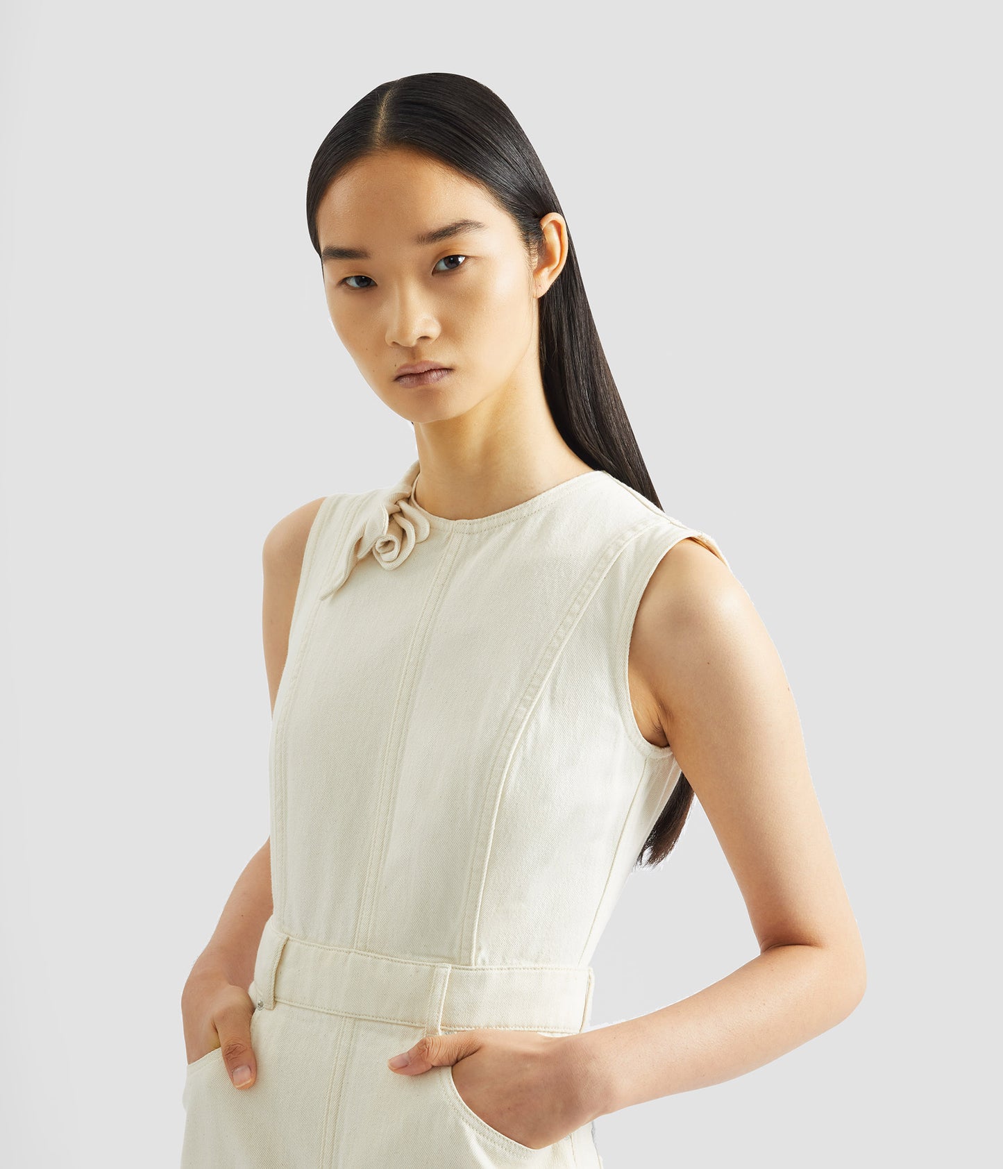 Denim Sleeveless Midi Dress